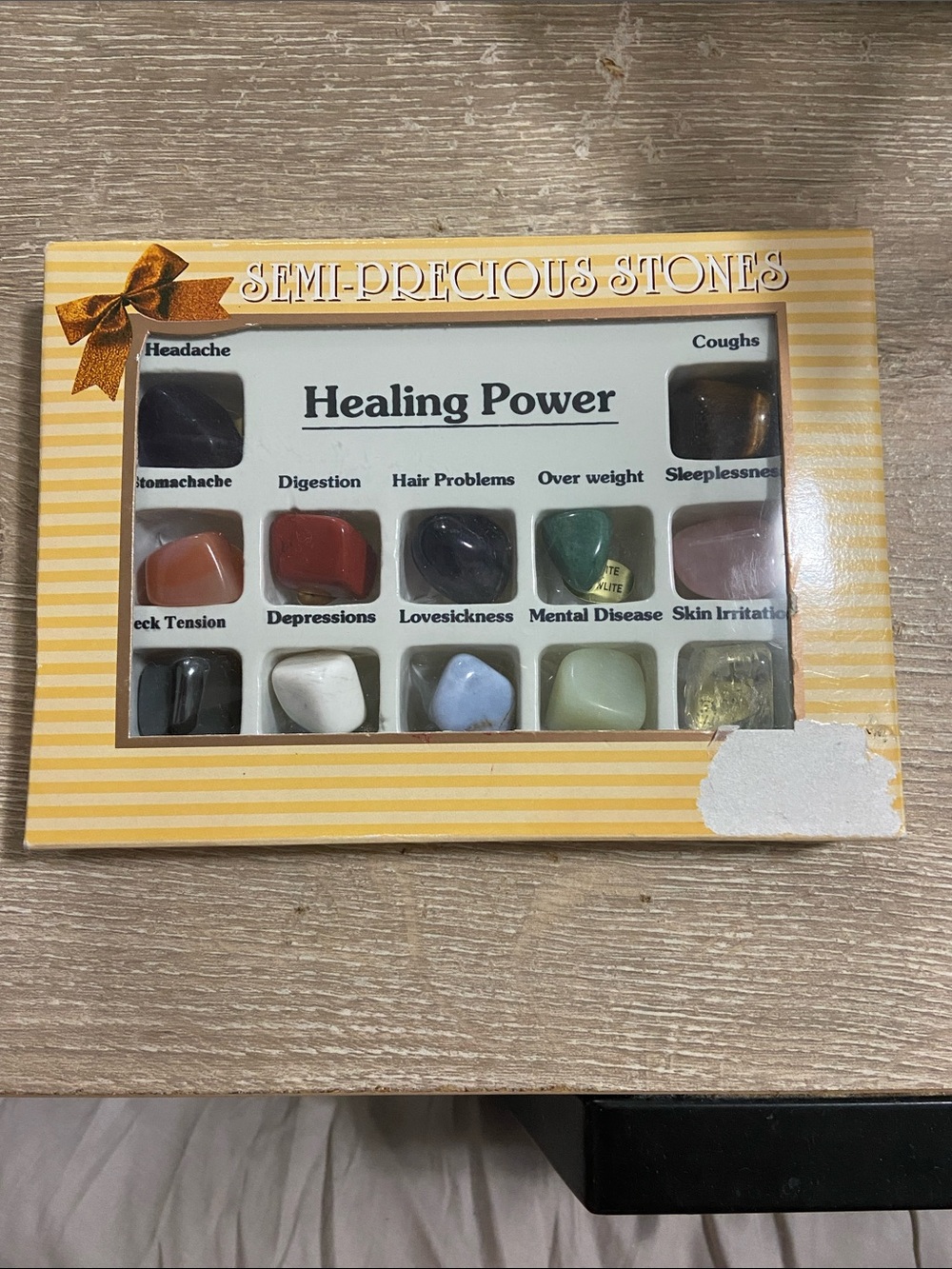 VTG 12 Nature Semi-Precious Stones Healing Power Polished/Original Box Mineral